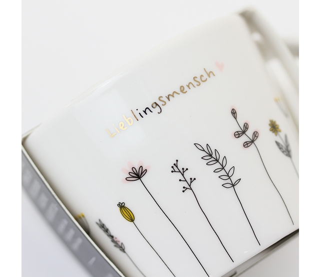 Espresso-Tasse mit Echtgold, "Lieblingsmensch" Espresso-Tasse mit Echtgold, "Lieblingsmensch"