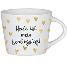 Espresso-Tasse mit Echtgold, "Lieblingstag"