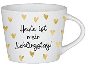 Espresso-Tasse mit Echtgold, "Lieblingstag"
