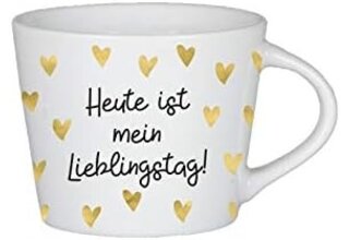 Espresso-Tasse mit Echtgold, "Lieblingstag"