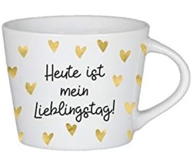 Espresso-Tasse mit Echtgold, "Lieblingstag" Espresso-Tasse mit Echtgold, "Lieblingstag"