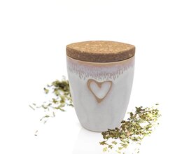 Gewürz im Espressobecher mit Herz, polarweiß, "Italienische Kräuter"