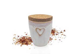 Gewürz im Espressobecher mit Herz, polarweiß, "Bruschetta - klassisch"