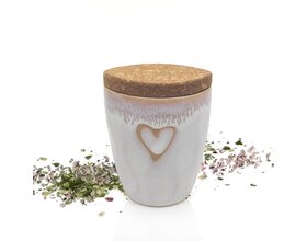 Gewürz im Espressobecher mit Herz, polarweiß, "Steak Pfeffer"