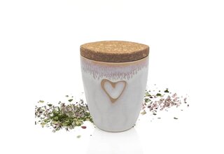 Gewürz im Espressobecher mit Herz, polarweiß, "Steak Pfeffer"