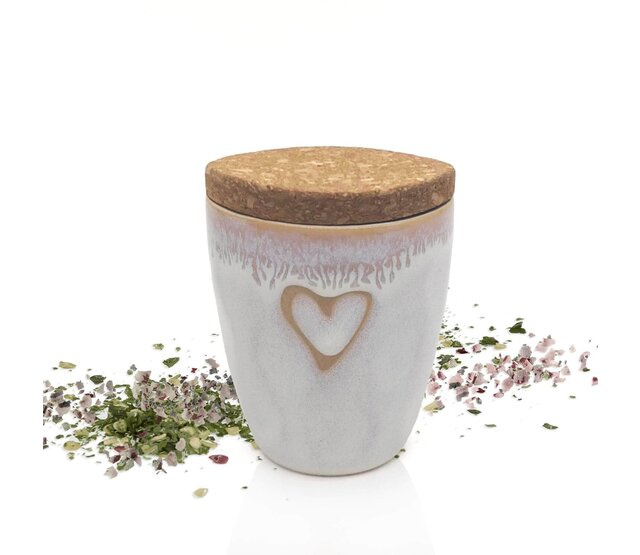 MEA living Gewürz im Espressobecher mit Herz, polarweiß, "Steak Pfeffer"