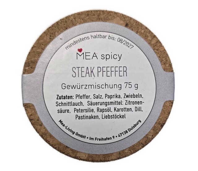 MEA living Gewürz im Espressobecher mit Herz, polarweiß, "Steak Pfeffer"