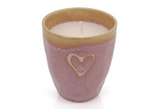 STONEWARE Kerze im Espressobecher "Herz" rosa