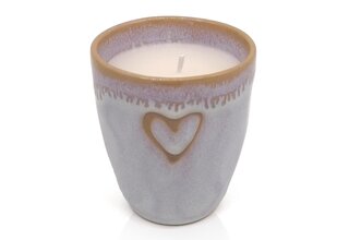 STONEWARE Kerze im Espressobecher "Herz" polarweiß