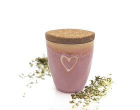 Gewürz im Espressobecher mit Herz, rosa, "Italienische Kräuter"
