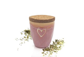 Gewürz im Espressobecher mit Herz, rosa, "Italienische Kräuter"