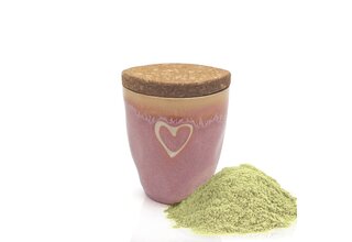 Gewürz im Espressobecher mit Herz, rosa, "Sour Cream Dip"