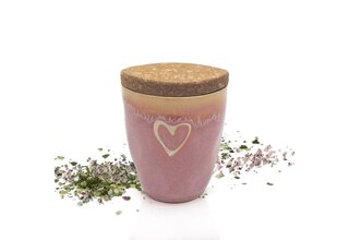 Gewürz im Espressobecher mit Herz, rosa, "Steak Pfeffer"