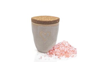 Gewürz im Espressobecher "Herz" sand, "Knoblauch Chili Salz"