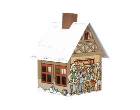 Metall-Räucherhäuschen Glühweinhütte