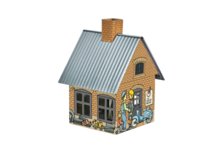 Metall-Räucherhäuschen Kfz-Werkstatt