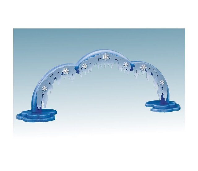 Drechslerei Kuhnert, Bogen für Schneeflöckchen, beleuchtet - ohne Figuren - Drechslerei Kuhnert, Bogen für Schneeflöckchen, beleuchtet - ohne Figuren -