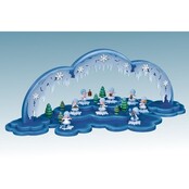 Drechslerei Kuhnert, Bogen für Schneeflöckchen, beleuchtet - ohne Figuren - Drechslerei Kuhnert, Bogen für Schneeflöckchen, beleuchtet - ohne Figuren -