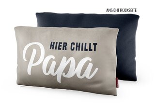 Baumwoll-Kuschel-Kissen, HIER CHILLT Papa