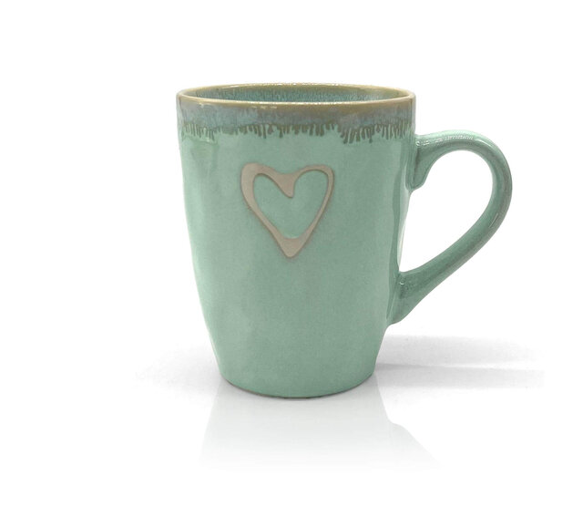 MEA living  Stoneware Becher mit Henkel "Herz"/"Anker" MEA living  Stoneware Becher mit Henkel "Herz"/"Anker"