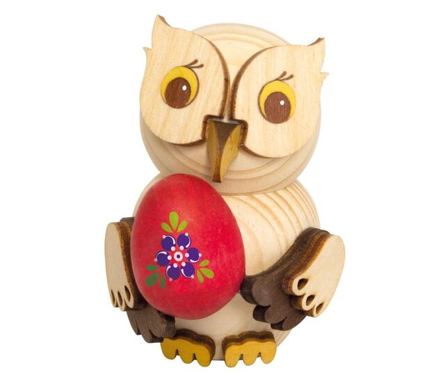 Drechslerei Kuhnert Holzfigur-Mini Eule mit Osterei Drechslerei Kuhnert Holzfigur-Mini Eule mit Osterei