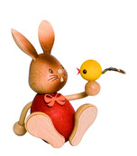 Drechslerei Kuhnert - Osterdekoration / Osterhase - Stupsi Hase mit Küken Drechslerei Kuhnert - Osterdekoration / Osterhase - Stupsi Hase mit Küken