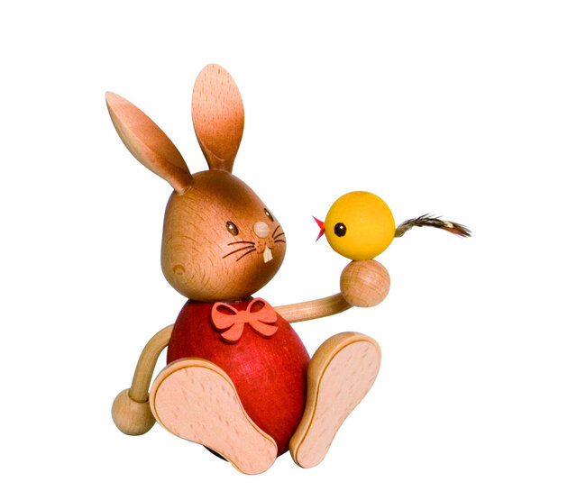 Drechslerei Kuhnert - Osterdekoration / Osterhase - Stupsi Hase mit Küken Drechslerei Kuhnert - Osterdekoration / Osterhase - Stupsi Hase mit Küken