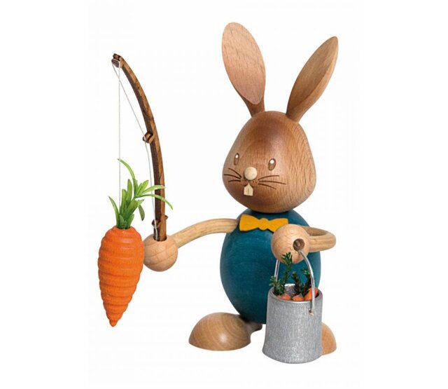 Drechslerei Kuhnert - Osterdekoration / Osterhase - Stupsi Hase Möhrenangler Drechslerei Kuhnert - Osterdekoration / Osterhase - Stupsi Hase Möhrenangler