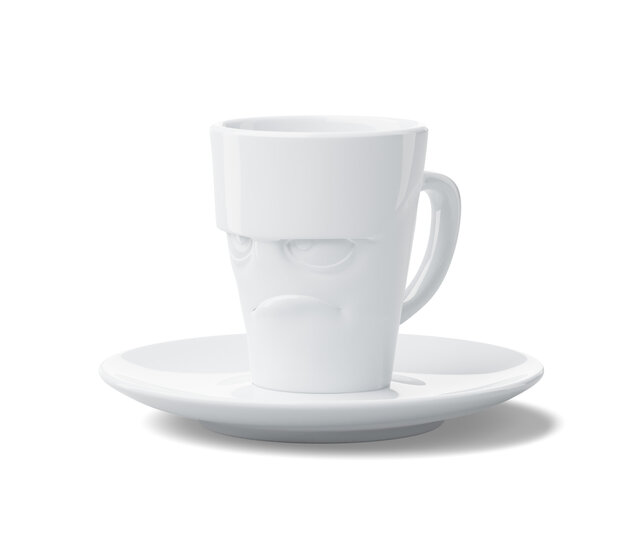 FIFTYEIGHT Espresso-Mug & Unterteller "Witzig", Hartporzellan, weiß FIFTYEIGHT Espresso-Mug & Unterteller "Witzig", Hartporzellan, weiß