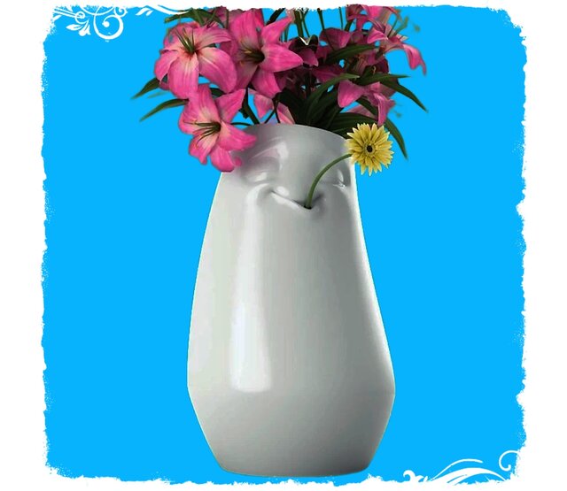 FIFTYEIGHT, Hohe Vase, "Entspannt", Porzellan, weiß FIFTYEIGHT, Hohe Vase, "Entspannt", Porzellan, weiß