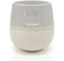 MEA Living, Tasse ohne Henkel lasiert, grau, Motiv Home