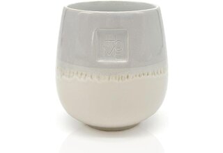 Tasse ohne Henkel lasiert, grau, Motiv Home