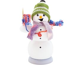 Schneemann mit Strickzeug