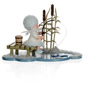 Drechslerei Kuhnert, Schneeflöckchen auf Wolke, Eisangler Drechslerei Kuhnert, Schneeflöckchen auf Wolke, Eisangler