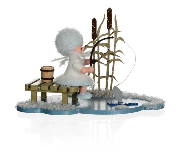 Drechslerei Kuhnert, Schneeflöckchen auf Wolke, Eisangler Drechslerei Kuhnert, Schneeflöckchen auf Wolke, Eisangler