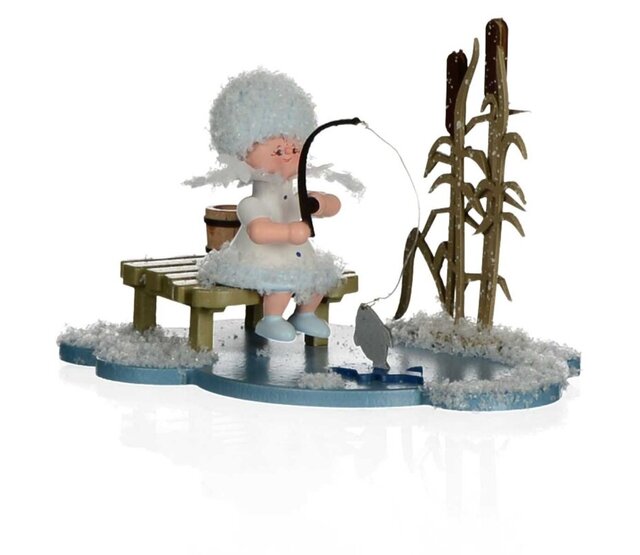 Drechslerei Kuhnert, Schneeflöckchen auf Wolke, Eisangler Drechslerei Kuhnert, Schneeflöckchen auf Wolke, Eisangler