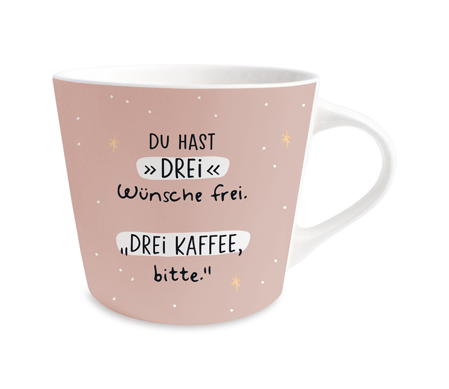Grafik Werkstatt Goldtasse "Du hast DREI wünsche frei" Grafik Werkstatt Goldtasse "Du hast DREI wünsche frei"