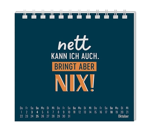 Grafik Werkstatt, Mini-Kalender 2026, Nett kann ich auch