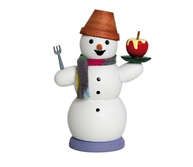 Kuhnert Schneemann mit Bratapfel, Erzgebirgische Holzkunst