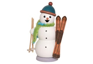 Schneemann mit Skiern
