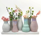 7 Väschen GROß auf Tablett  aus Keramik multicolor 7 Väschen GROß auf Tablett  aus Keramik multicolor