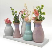 7 Väschen GROß auf Tablett  aus Keramik multicolor 7 Väschen GROß auf Tablett  aus Keramik multicolor