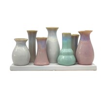 7 Väschen GROß auf Tablett  aus Keramik multicolor