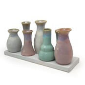 7 Väschen GROß auf Tablett  aus Keramik multicolor 7 Väschen GROß auf Tablett  aus Keramik multicolor