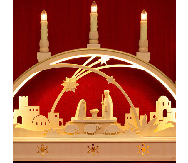 Seidel Schwibbogen Christi Geburt mit Sockel, LED Seidel Schwibbogen Christi Geburt mit Sockel, LED