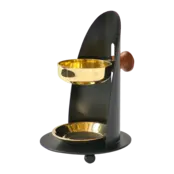 Räucherkerzen-Weihrauchbrenner aus Messing in Schwarz
