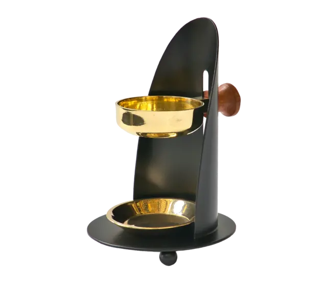 Räucherkerzen-Weihrauchbrenner aus Messing in Schwarz