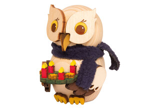 Mini Eule mit Adventskranz