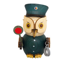 Drechslerei Kuhnert Holzfigur-Mini Eule Polizist