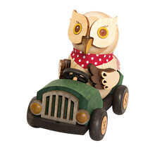 Drechslerei Kuhnert Holzfigur-Mini Eule im Flitzer, grün